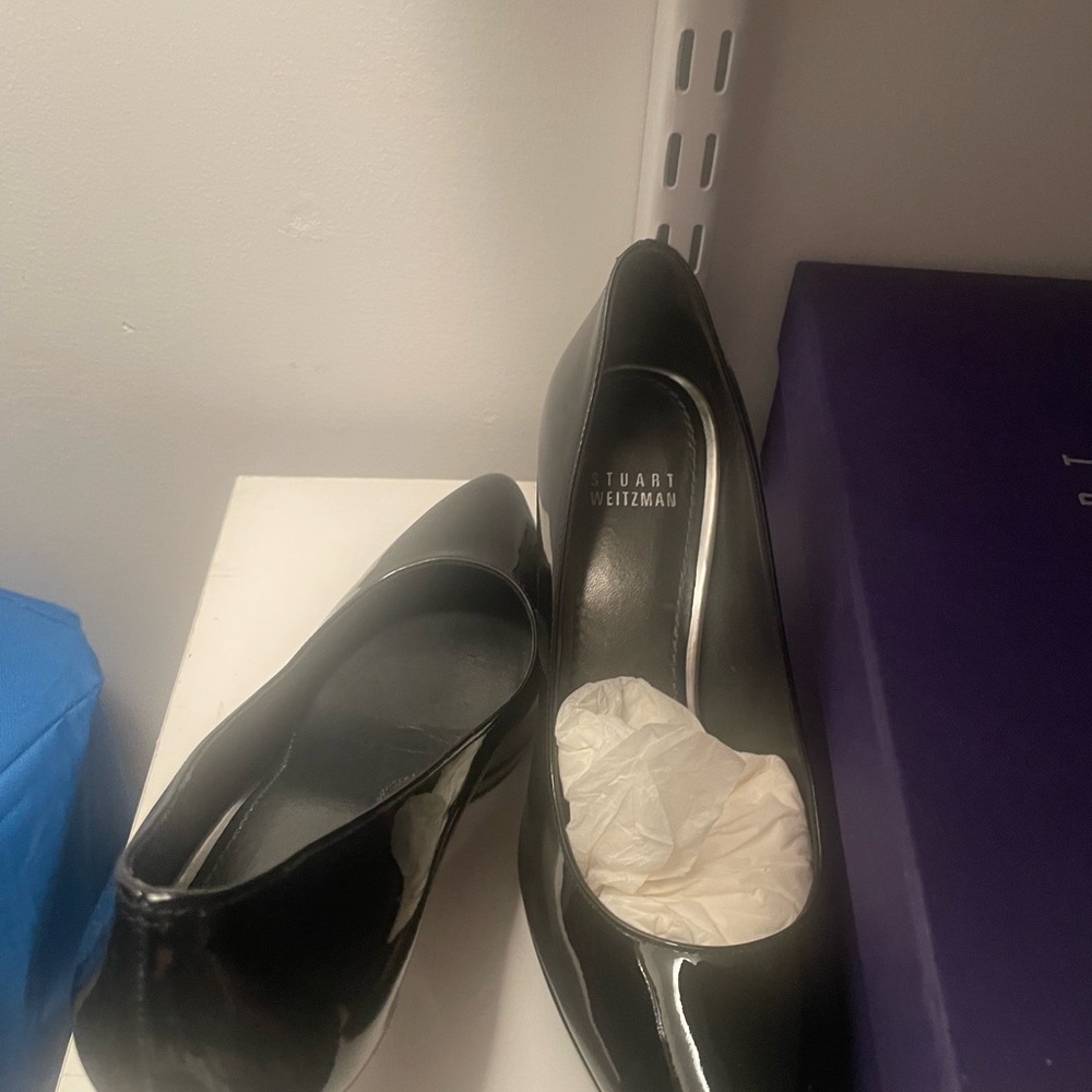 Stuart Weitzman Black Patent Leather Heels
